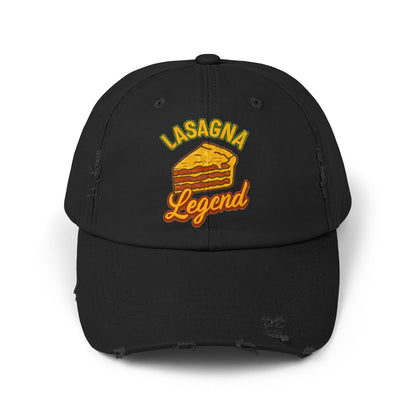 Lasagna Legend Unisex Distressed Cap, Funny Foodie Hat, Cooking Gift, Casual Wear, Culinary Humor, Cap for Food Lovers