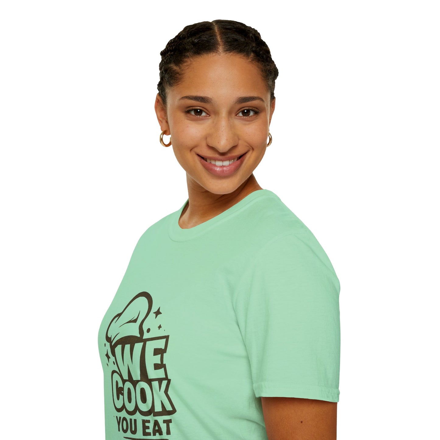 Chef's Humor T-Shirt, Funny Cooking Top, We Cook You Eat Tee, Gift for Foodies, Unisex Kitchen Shirt