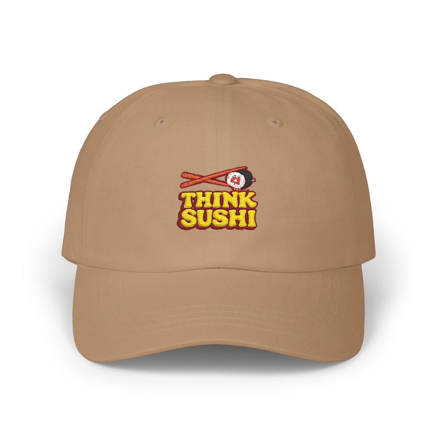 Sushi Lover's Dad Cap | Think Sushi Hat, Casual Wear, Summer Accessory, Gift for Foodies, Trendy Headwear