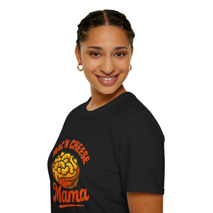 Mac 'n Cheese Mama T-Shirt, Unisex Graphic Tee for Food Lovers, Cute Gift for Moms, Casual Wear, Foodie Appreciation