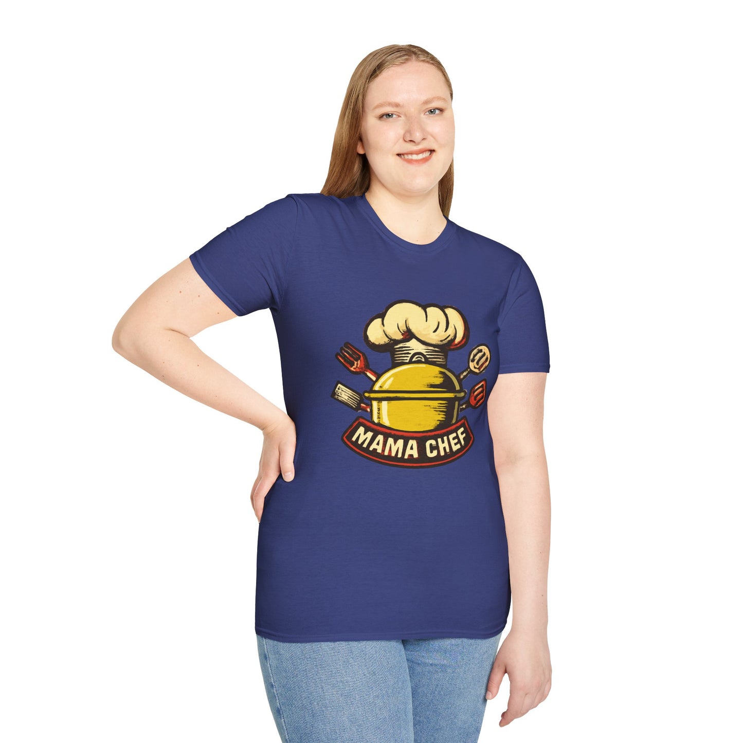 Mama Chef Unisex Softstyle T-Shirt, Cooking Gift, Foodie Apparel, Chef Shirt, Kitchen Lover Tee, Culinary Humor