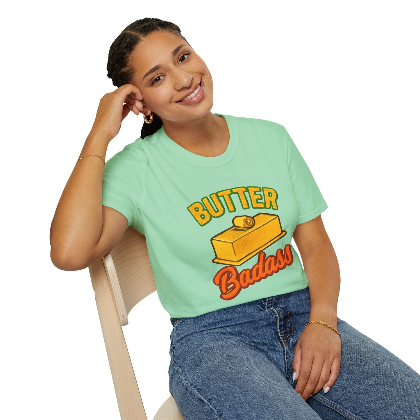 Butter Badass Unisex T-Shirt | Funny Graphic Tee | Casual Wear for Foodies, Unique Gift for Birthdays, Funny Gift, Summer Style