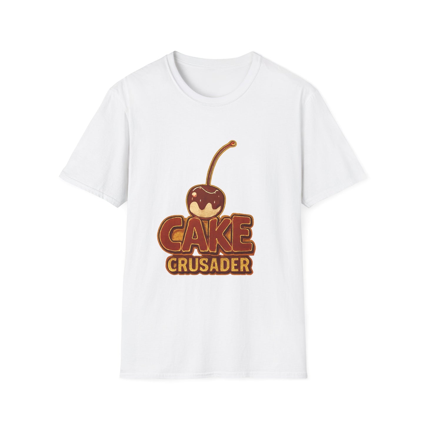 Cake Crusader Unisex Softstyle T-Shirt, Funny Dessert Tee, Gift for Bakers, Birthday Celebration, Foodie Humor Shirt