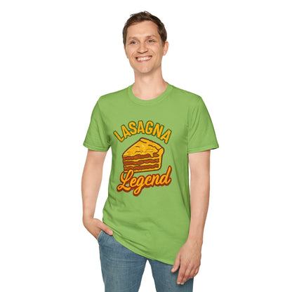 Lasagna Legend Unisex Softstyle T-Shirt, Fun Foodie Tee, Cooking Humor Shirt, Gift for Chefs, Casual Everyday Wear