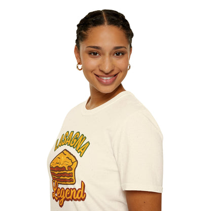 Lasagna Legend Unisex Softstyle T-Shirt, Fun Foodie Tee, Cooking Humor Shirt, Gift for Chefs, Casual Everyday Wear