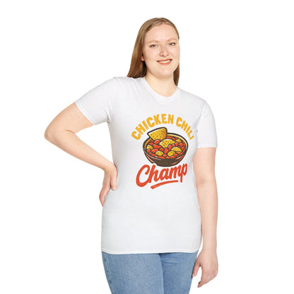 Chicken Chili Champ T-Shirt, Funny Cooking Shirt, Unisex Graphic Tee, Gift for Food Lovers, Casual Wear, Kitchen Humor
