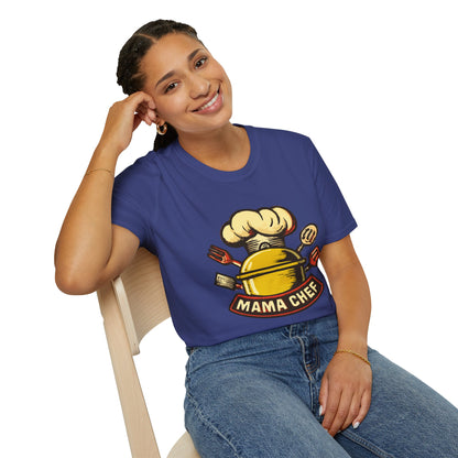 Mama Chef Unisex Softstyle T-Shirt, Cooking Gift, Foodie Apparel, Chef Shirt, Kitchen Lover Tee, Culinary Humor
