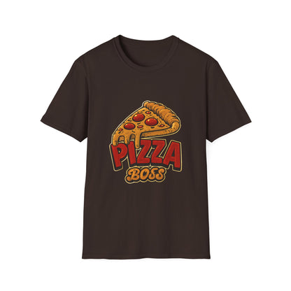 Pizza Boss Unisex Softstyle T-Shirt - Fun Foodie Gift, Casual Wear, Kitchen Enthusiast, Birthday Present, Pizza Lover Apparel