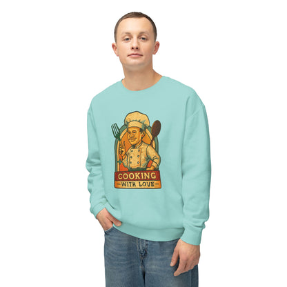 Cooking with Love Crewneck Sweatshirt - Perfect Gift for Chefs, Foodies, Kitchen Decor, Cooking Lovers, Cozy Wear