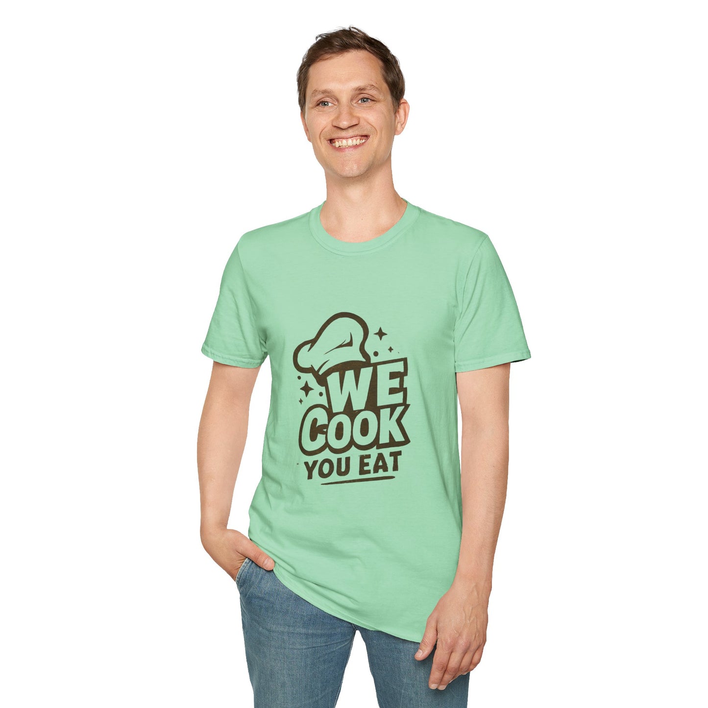 Chef's Humor T-Shirt, Funny Cooking Top, We Cook You Eat Tee, Gift for Foodies, Unisex Kitchen Shirt