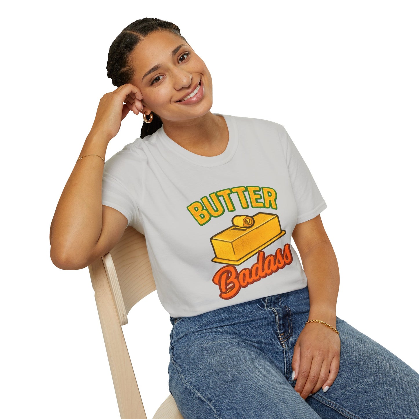 Butter Badass Unisex T-Shirt | Funny Graphic Tee | Casual Wear for Foodies, Unique Gift for Birthdays, Funny Gift, Summer Style