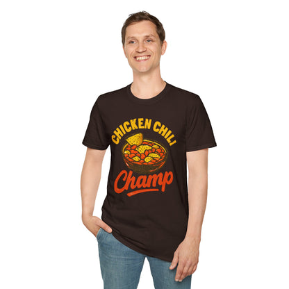 Chicken Chili Champ T-Shirt, Funny Cooking Shirt, Unisex Graphic Tee, Gift for Food Lovers, Casual Wear, Kitchen Humor