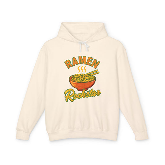 Ramen Rockstar Hoodie | Unisex Lightweight Sweatshirt, Foodie Gift, Fun Fashion, Cozy Wear, Casual Style, Unique Apparel
