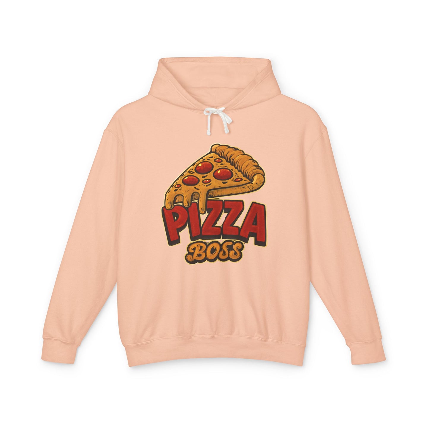 Pizza Boss Unisex Lightweight Hooded Sweatshirt, Funny Gift, Pizza Lover Apparel, Casual Wear, Foodie Fashion, Unique Hoodie