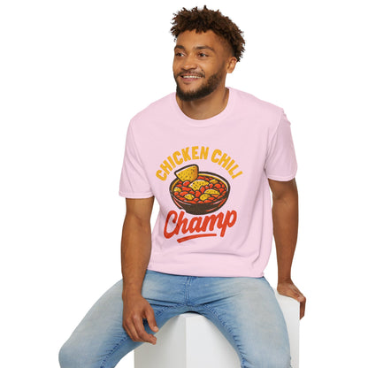 Chicken Chili Champ T-Shirt, Funny Cooking Shirt, Unisex Graphic Tee, Gift for Food Lovers, Casual Wear, Kitchen Humor