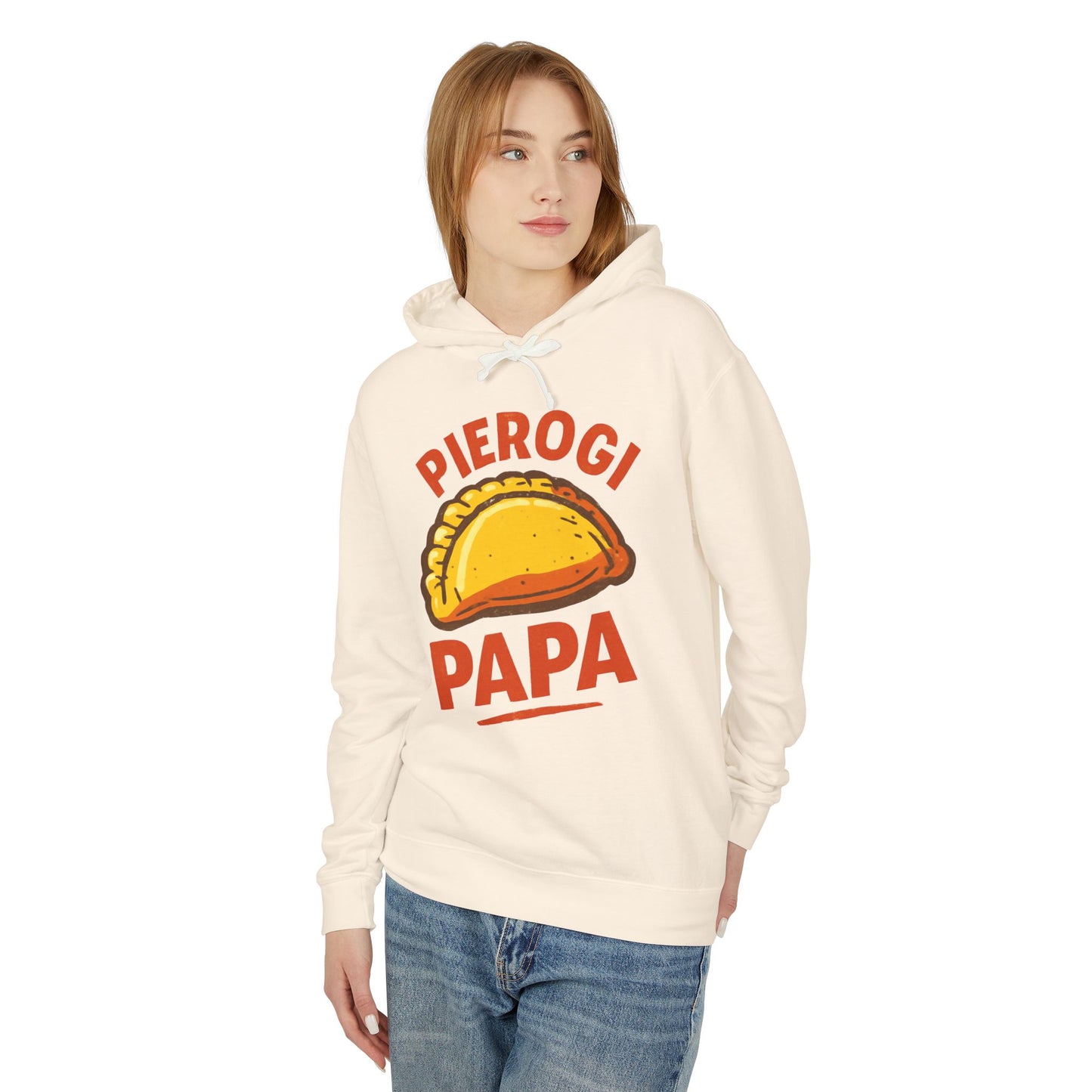 Funny Pierogi Papa Unisex Lightweight Hoodie, Foodie Apparel, Gift for Dad, Family Reunion, Casual Wear, Kitchen Lover