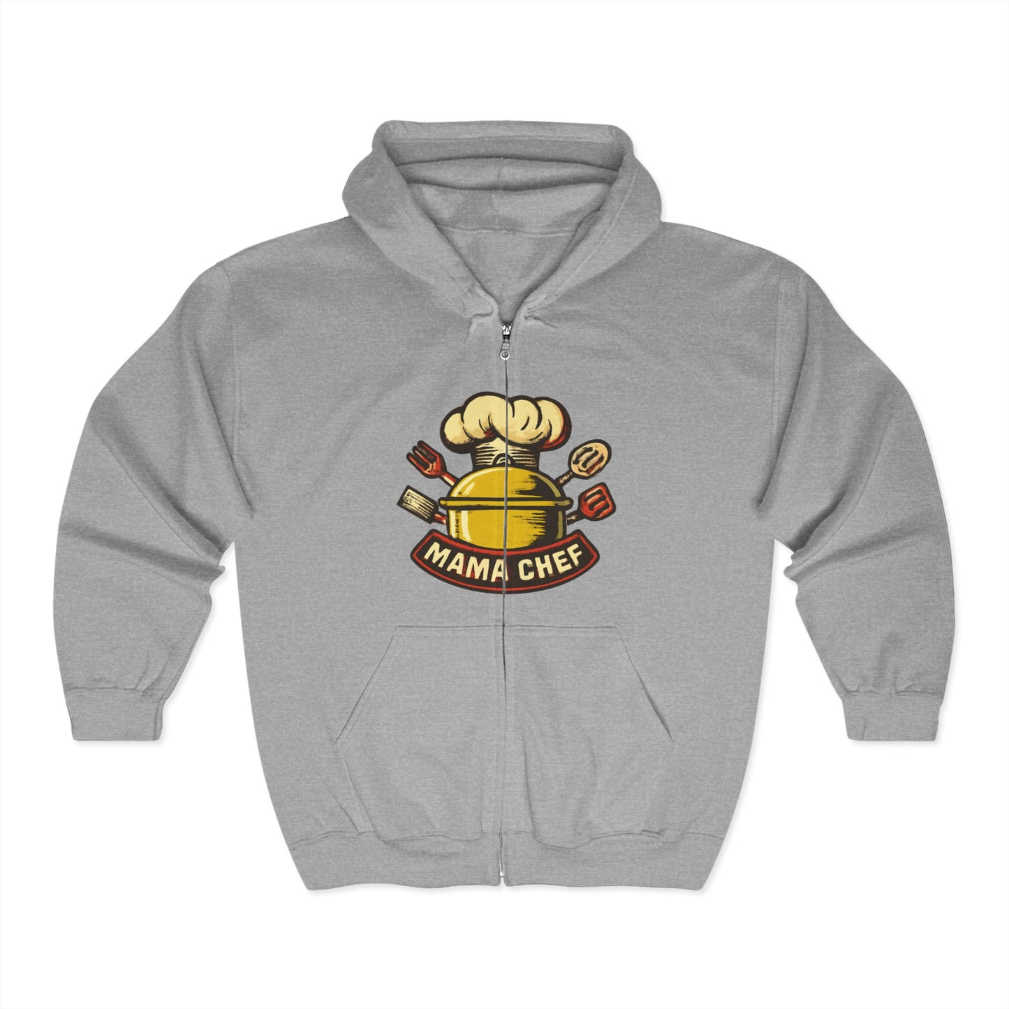 Mama Chef Unisex Heavy Blend Full Zip Hoodie - Gift for Cooking Lovers, Culinary Enthusiasts, Foodie Apparel, Kitchen Humor Sweatshirt