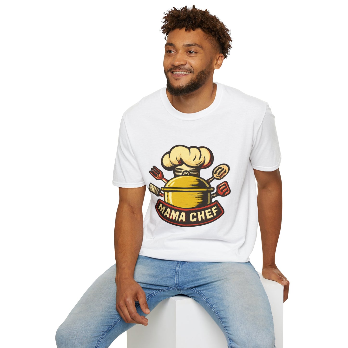 Mama Chef Unisex Softstyle T-Shirt, Cooking Gift, Foodie Apparel, Chef Shirt, Kitchen Lover Tee, Culinary Humor