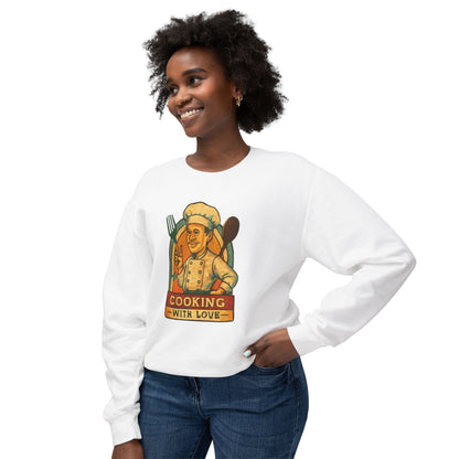 Cooking with Love Crewneck Sweatshirt - Perfect Gift for Chefs, Foodies, Kitchen Decor, Cooking Lovers, Cozy Wear
