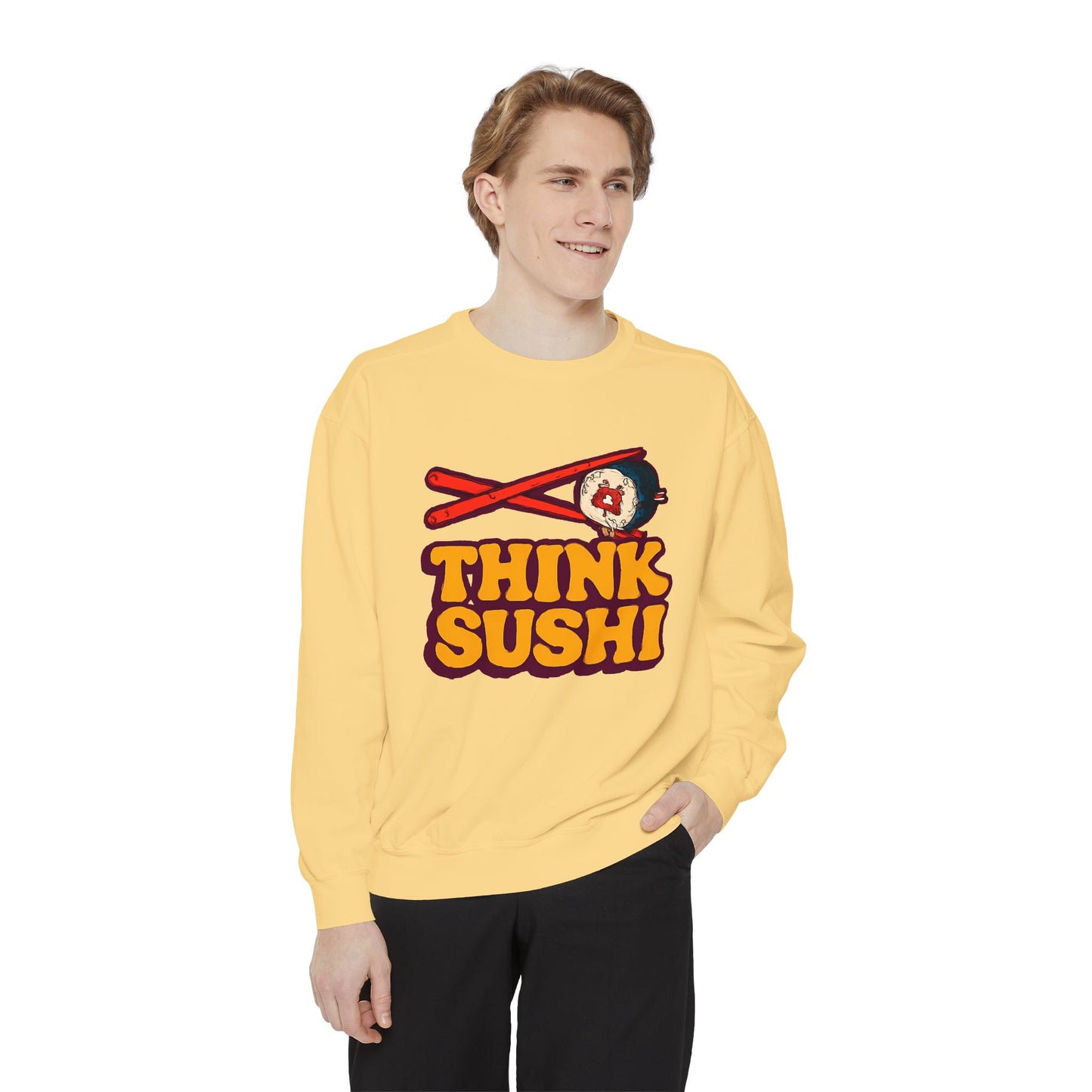 Sushi-Inspired Unisex Sweatshirt - Cozy & Fun, Perfect for Foodies, Casual Wear, Gifts for Sushi Lovers, Food-Themed Apparel