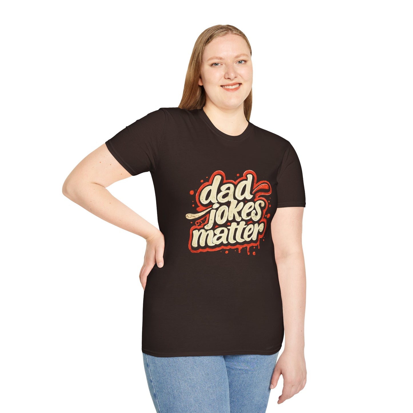 Dad Jokes Matter T-Shirt - Funny Gift for Dads, Father’s Day Apparel, Unisex Softstyle Tee, Humorous Dad T-Shirt, Casual Wear