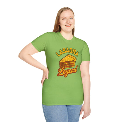 Lasagna Legend Unisex Softstyle T-Shirt, Fun Foodie Tee, Cooking Humor Shirt, Gift for Chefs, Casual Everyday Wear