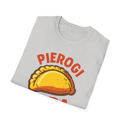 Pierogi Papa Unisex Softstyle T-Shirt, Funny Foodie Gift, Dad's Day Shirt, Family Gathering Apparel, Potluck Party Tee