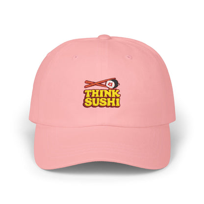 Sushi Lover's Dad Cap | Think Sushi Hat, Casual Wear, Summer Accessory, Gift for Foodies, Trendy Headwear