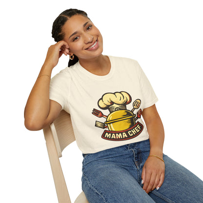 Mama Chef Unisex Softstyle T-Shirt, Cooking Gift, Foodie Apparel, Chef Shirt, Kitchen Lover Tee, Culinary Humor