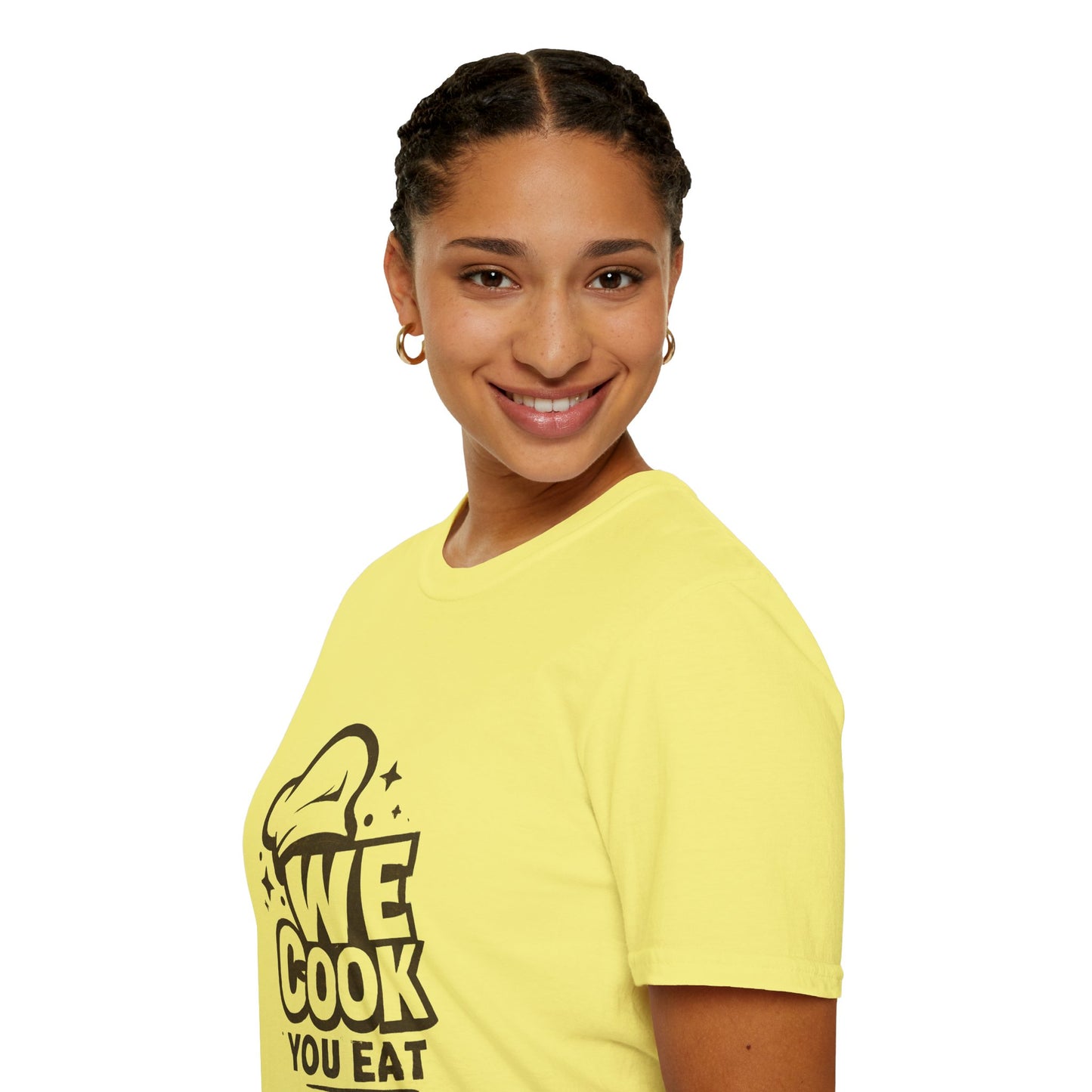 Chef's Humor T-Shirt, Funny Cooking Top, We Cook You Eat Tee, Gift for Foodies, Unisex Kitchen Shirt