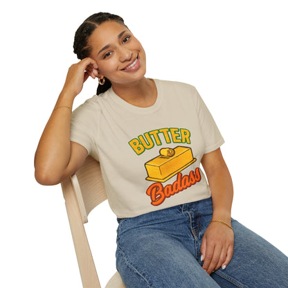Butter Badass Unisex T-Shirt | Funny Graphic Tee | Casual Wear for Foodies, Unique Gift for Birthdays, Funny Gift, Summer Style