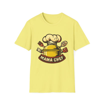 Mama Chef Unisex Softstyle T-Shirt, Cooking Gift, Foodie Apparel, Chef Shirt, Kitchen Lover Tee, Culinary Humor