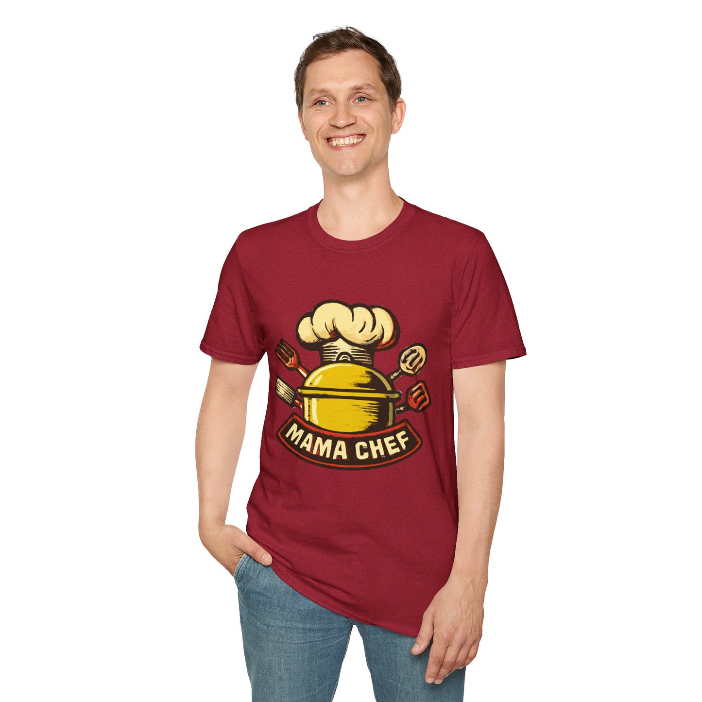 Mama Chef Unisex Softstyle T-Shirt, Cooking Gift, Foodie Apparel, Chef Shirt, Kitchen Lover Tee, Culinary Humor