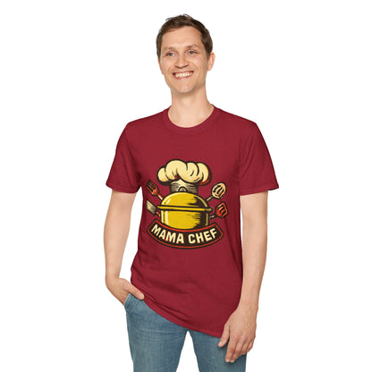 Mama Chef Unisex Softstyle T-Shirt, Cooking Gift, Foodie Apparel, Chef Shirt, Kitchen Lover Tee, Culinary Humor