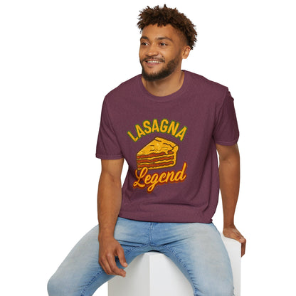Lasagna Legend Unisex Softstyle T-Shirt, Fun Foodie Tee, Cooking Humor Shirt, Gift for Chefs, Casual Everyday Wear