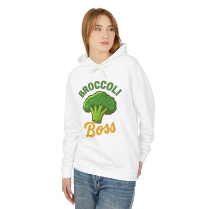 Broccoli Boss Unisex Lightweight Hoodie, Funny Sweatshirt, Vegan Gift, Plant-Based Apparel, Eco-Friendly Fashion, Perfect for Any Occasion
