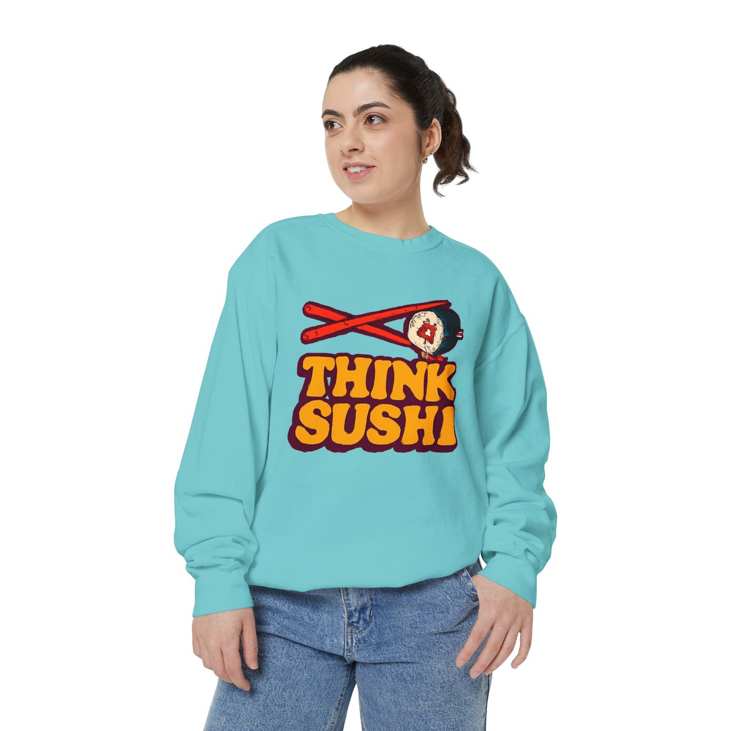 Sushi-Inspired Unisex Sweatshirt - Cozy & Fun, Perfect for Foodies, Casual Wear, Gifts for Sushi Lovers, Food-Themed Apparel