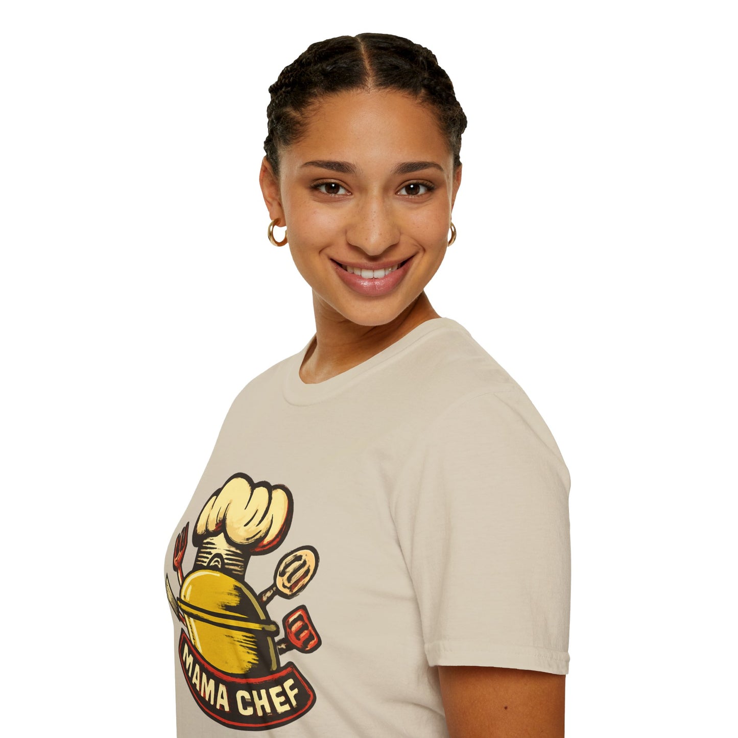Mama Chef Unisex Softstyle T-Shirt, Cooking Gift, Foodie Apparel, Chef Shirt, Kitchen Lover Tee, Culinary Humor