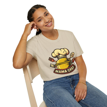 Mama Chef Unisex Softstyle T-Shirt, Cooking Gift, Foodie Apparel, Chef Shirt, Kitchen Lover Tee, Culinary Humor