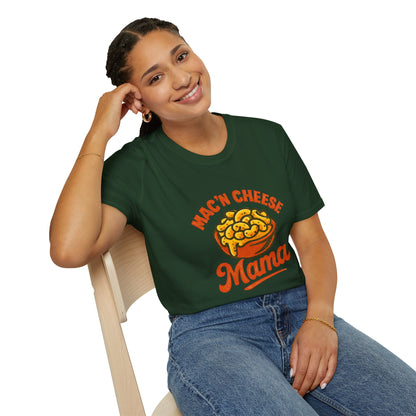 Mac 'n Cheese Mama T-Shirt, Unisex Graphic Tee for Food Lovers, Cute Gift for Moms, Casual Wear, Foodie Appreciation
