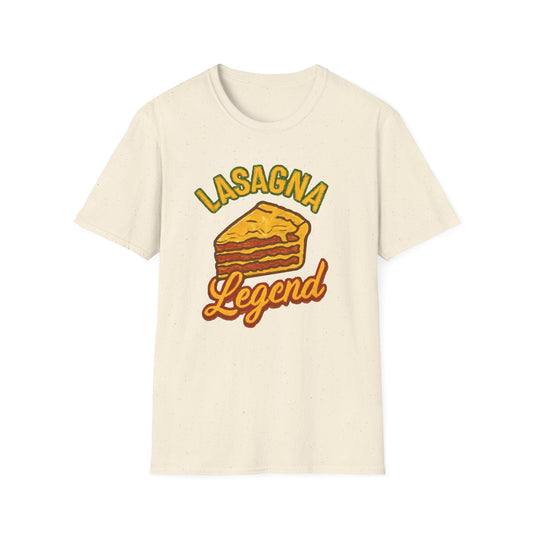 Lasagna Legend Unisex Softstyle T-Shirt, Fun Foodie Tee, Cooking Humor Shirt, Gift for Chefs, Casual Everyday Wear
