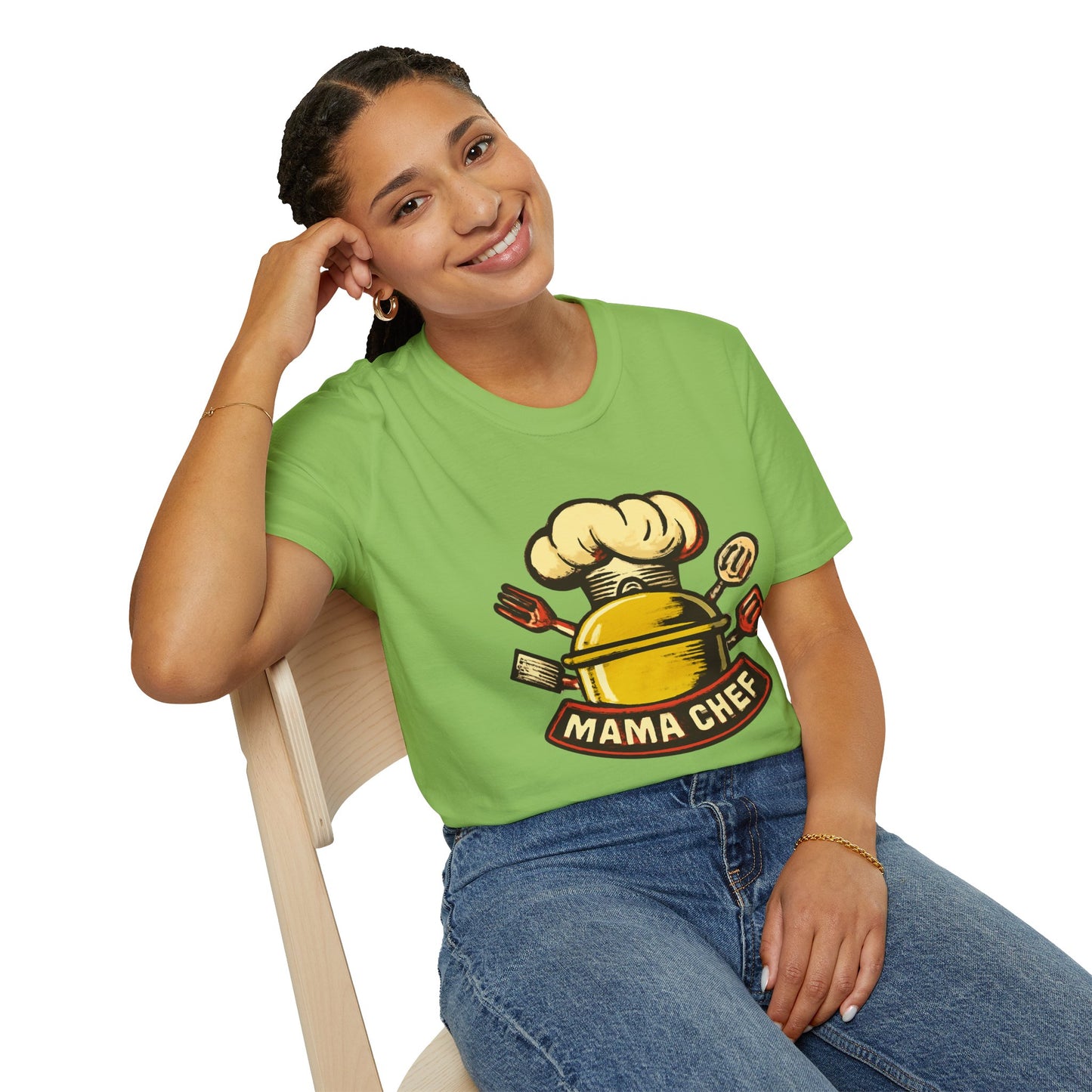 Mama Chef Unisex Softstyle T-Shirt, Cooking Gift, Foodie Apparel, Chef Shirt, Kitchen Lover Tee, Culinary Humor