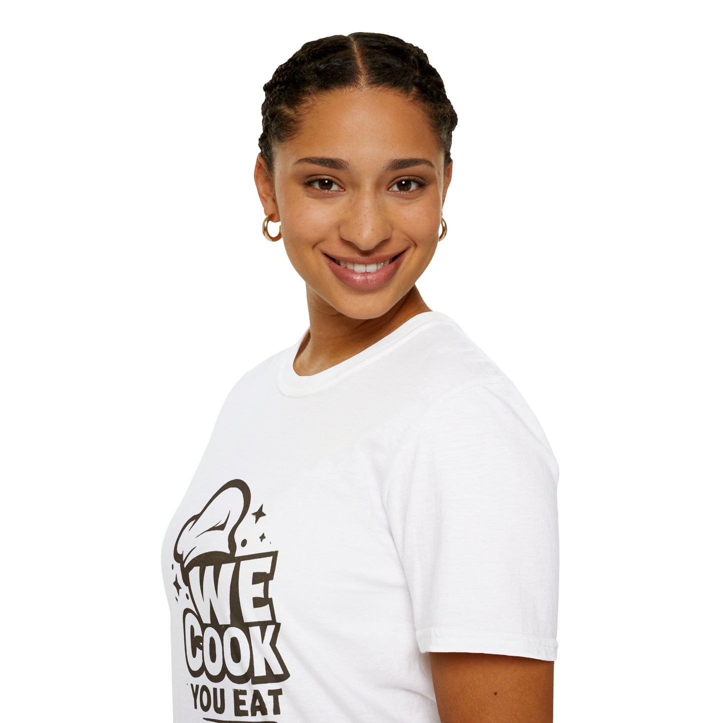 Chef's Humor T-Shirt, Funny Cooking Top, We Cook You Eat Tee, Gift for Foodies, Unisex Kitchen Shirt
