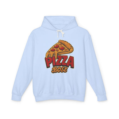 Pizza Boss Unisex Lightweight Hooded Sweatshirt, Funny Gift, Pizza Lover Apparel, Casual Wear, Foodie Fashion, Unique Hoodie