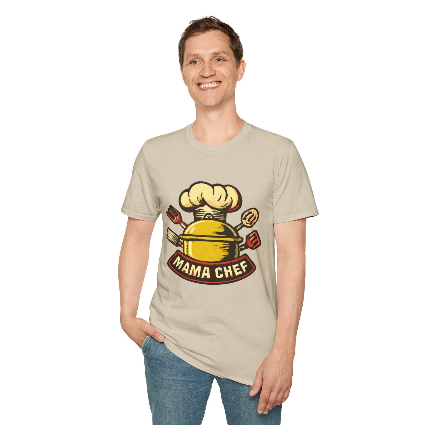 Mama Chef Unisex Softstyle T-Shirt, Cooking Gift, Foodie Apparel, Chef Shirt, Kitchen Lover Tee, Culinary Humor