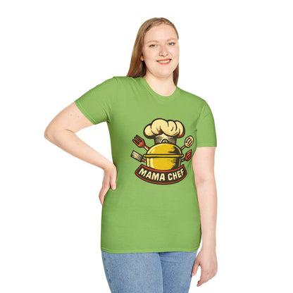 Mama Chef Unisex Softstyle T-Shirt, Cooking Gift, Foodie Apparel, Chef Shirt, Kitchen Lover Tee, Culinary Humor