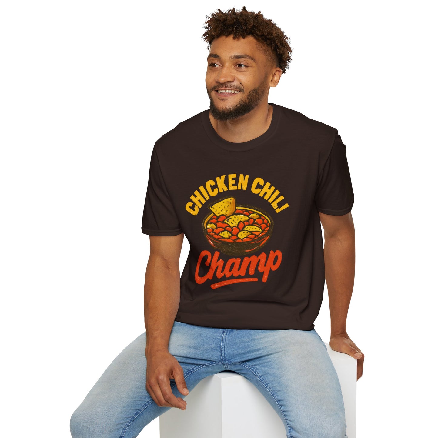 Chicken Chili Champ T-Shirt, Funny Cooking Shirt, Unisex Graphic Tee, Gift for Food Lovers, Casual Wear, Kitchen Humor