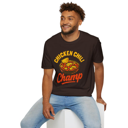 Chicken Chili Champ T-Shirt, Funny Cooking Shirt, Unisex Graphic Tee, Gift for Food Lovers, Casual Wear, Kitchen Humor
