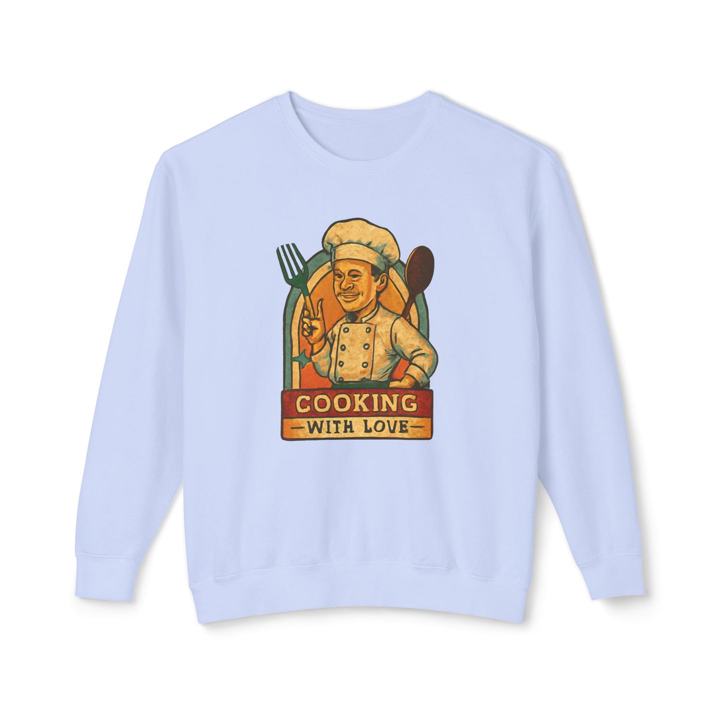 Cooking with Love Crewneck Sweatshirt - Perfect Gift for Chefs, Foodies, Kitchen Decor, Cooking Lovers, Cozy Wear