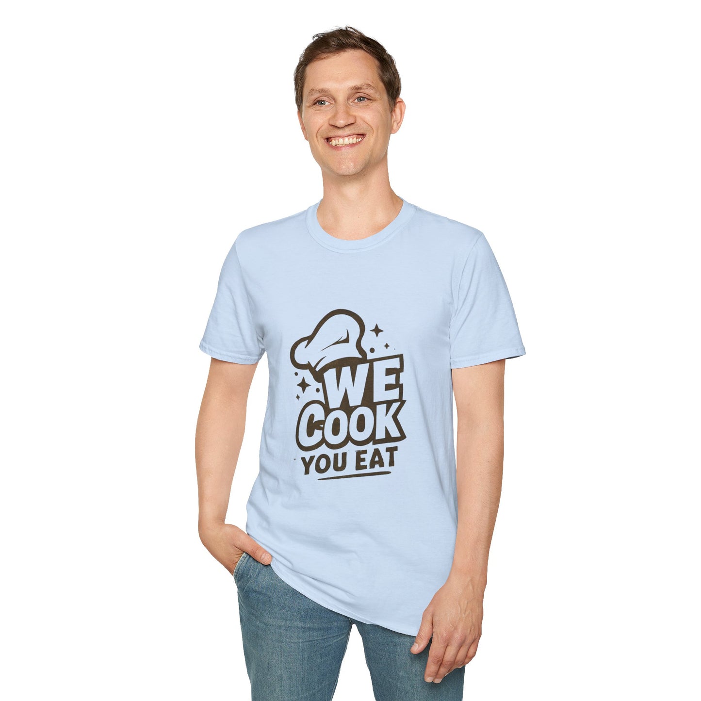 Chef's Humor T-Shirt, Funny Cooking Top, We Cook You Eat Tee, Gift for Foodies, Unisex Kitchen Shirt